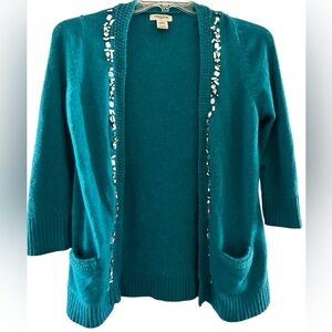Vertigo Paris Teal Embellished Cardigan